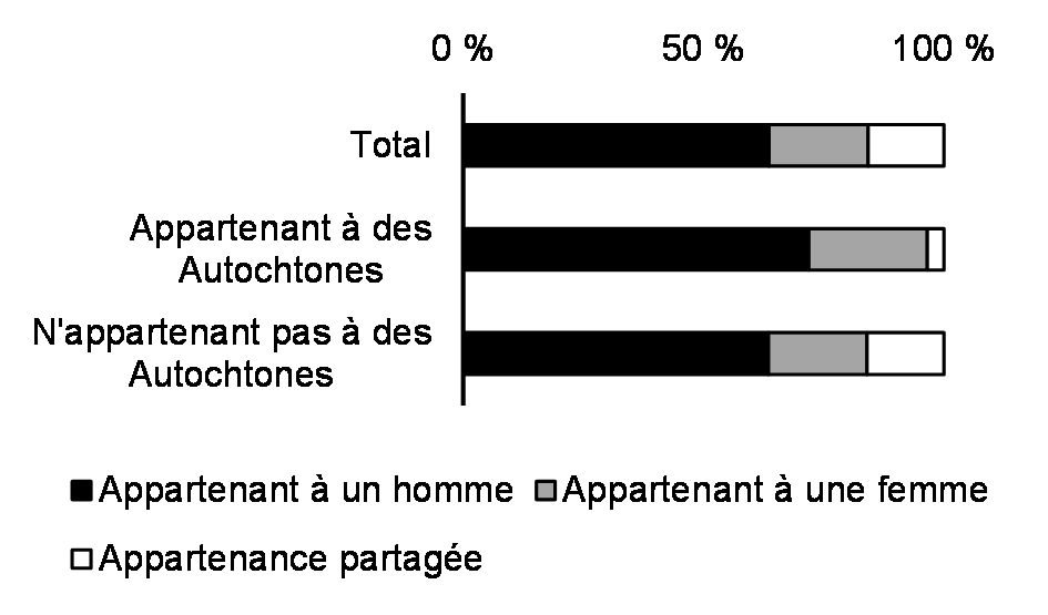 Entreprises appartenant à des Autochtones par genre de propriété (%, 2018)